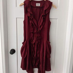 Romantic Deep Red Sleeveless Dress